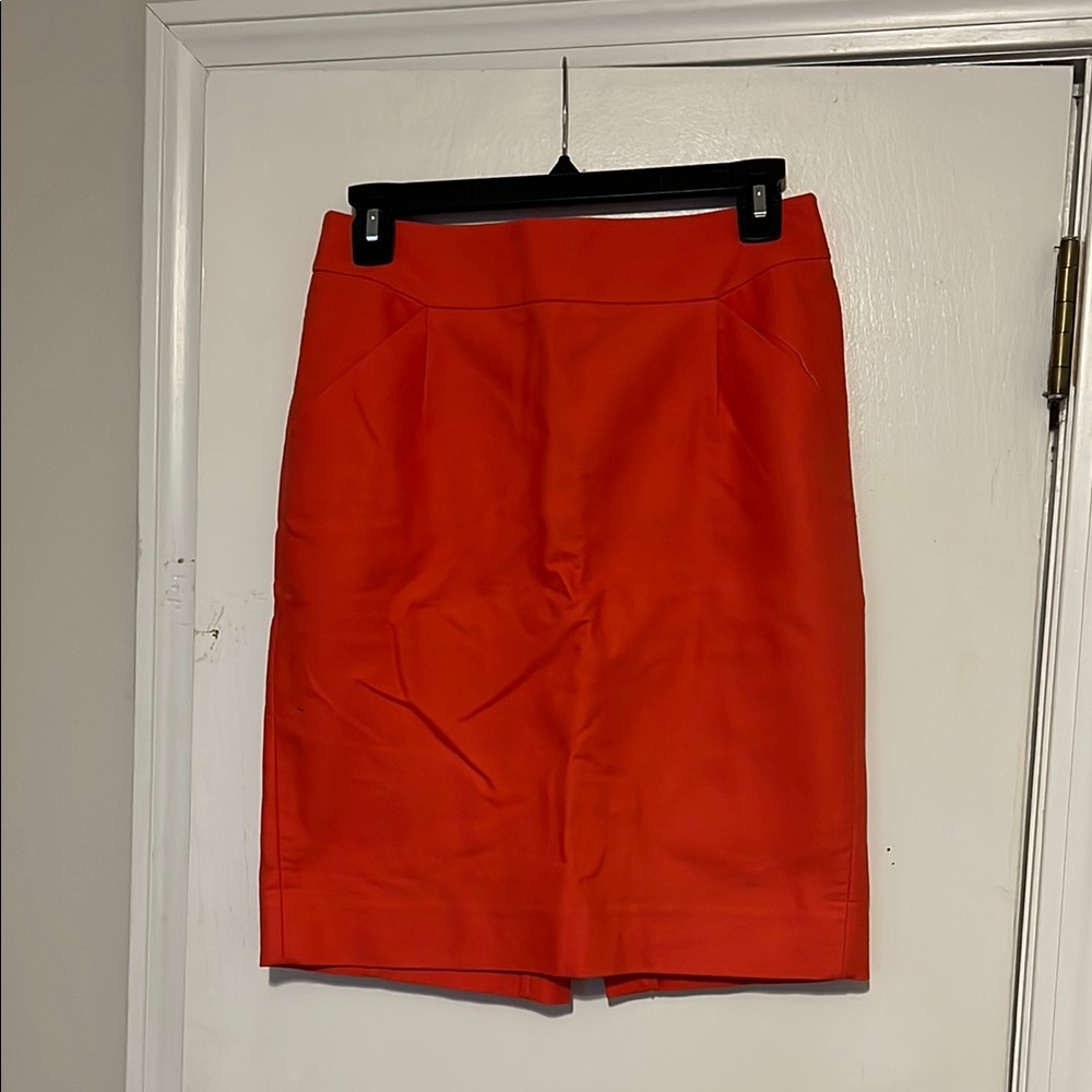 J. Crew Orange Pencil Skirt Knee-Length Workwear